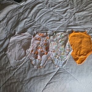 Set of Baby Onesies in Pastel and Orange